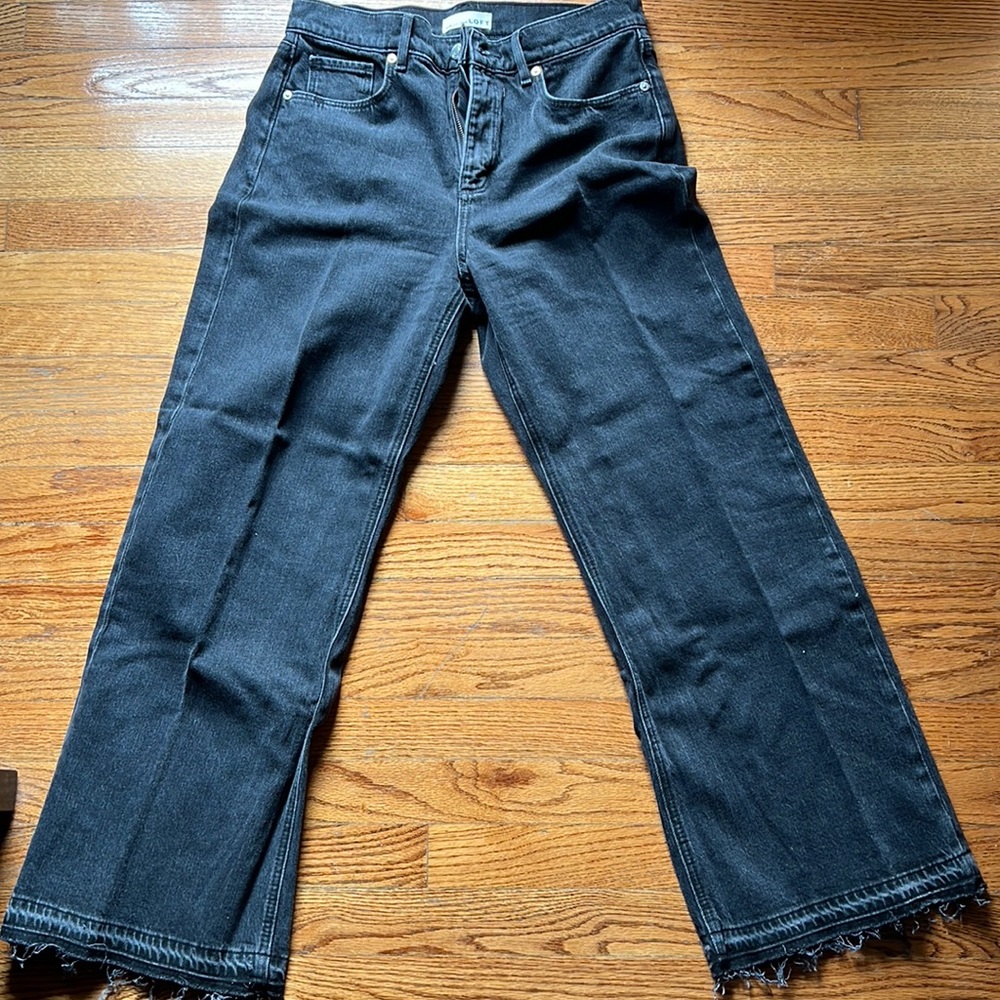 Loft Black Denim Wide Leg Jean